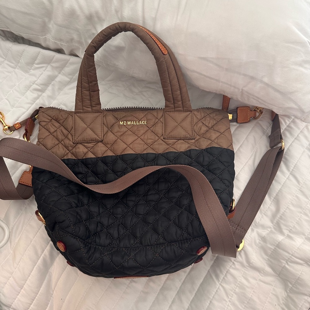 MZ Wallace Two Tone bag with crossbody strap! Light wear on handle.